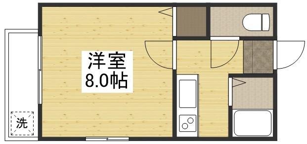 コーポフォレスト(1K/2階)の間取り写真