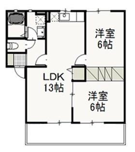 ベリーオーライC(2LDK/1階)の間取り写真