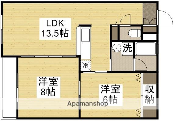 P&I伊島西ハイツ(2LDK/1階)の間取り写真