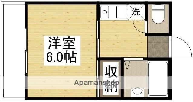 ビッグバーンズマンション西川原(1K/2階)の間取り写真