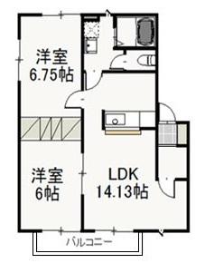 ベリーオーライA(2LDK/2階)の間取り写真