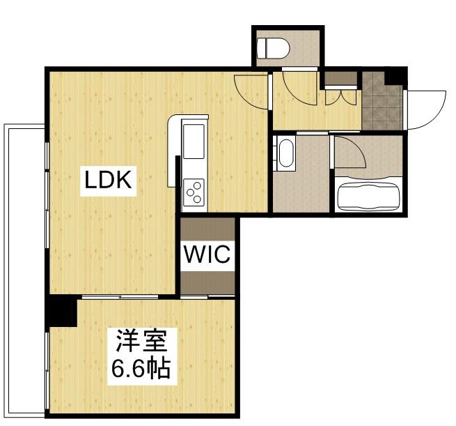 ボナール古京(1LDK/5階)の間取り写真