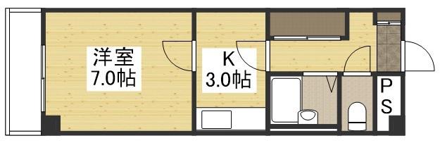 グレースタワー(1K/7階)の間取り写真