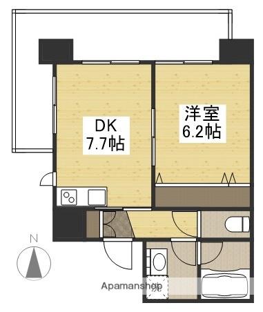 ハアラン高柳(1DK/10階)の間取り写真