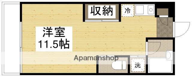 パーティアム津高(ワンルーム/1階)の間取り写真