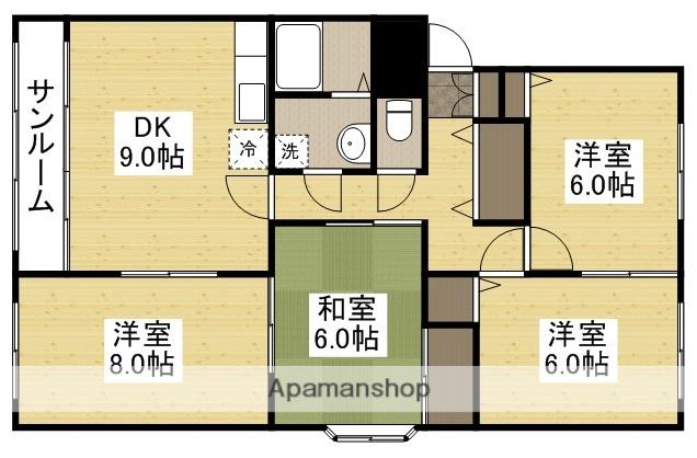 ドルチェ新保(4DK/1階)の間取り写真