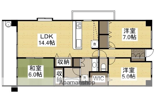 ビウェル津島京町(3LDK/8階)の間取り写真