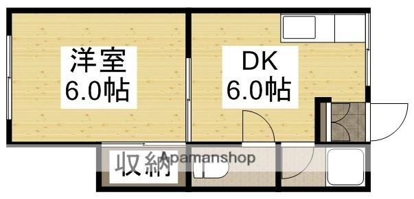 清心コーポ(1DK/2階)の間取り写真