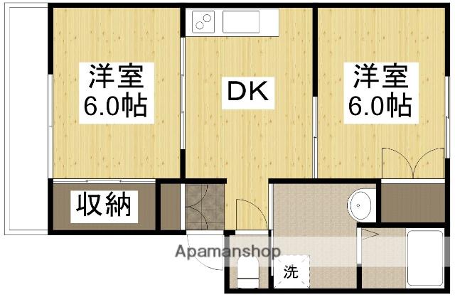 リバティ津高北館C棟(2DK/1階)の間取り写真