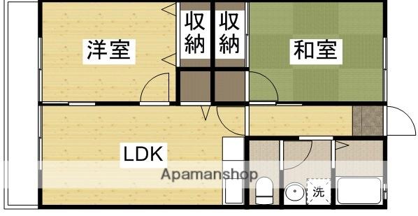 レトア南輝B棟(2LDK/2階)の間取り写真