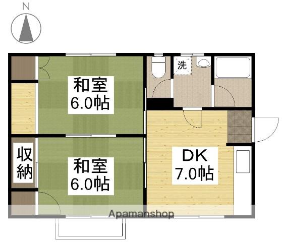 アーバン玄B(2DK/1階)の間取り写真