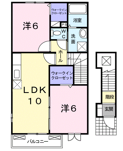 オリーブ(2LDK/2階)の間取り写真