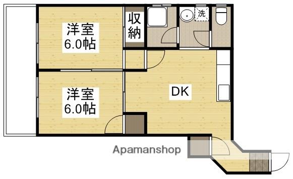 第3国際コーポ(2DK/5階)の間取り写真