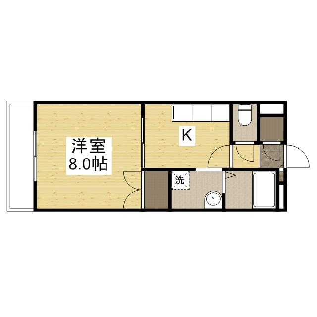 グローリー中庄(1K/2階)の間取り写真