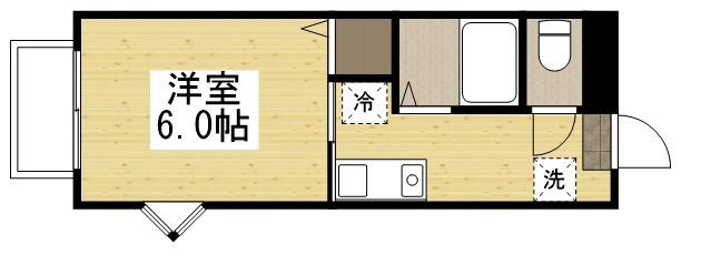 ブルーリバー(1K/2階)の間取り写真