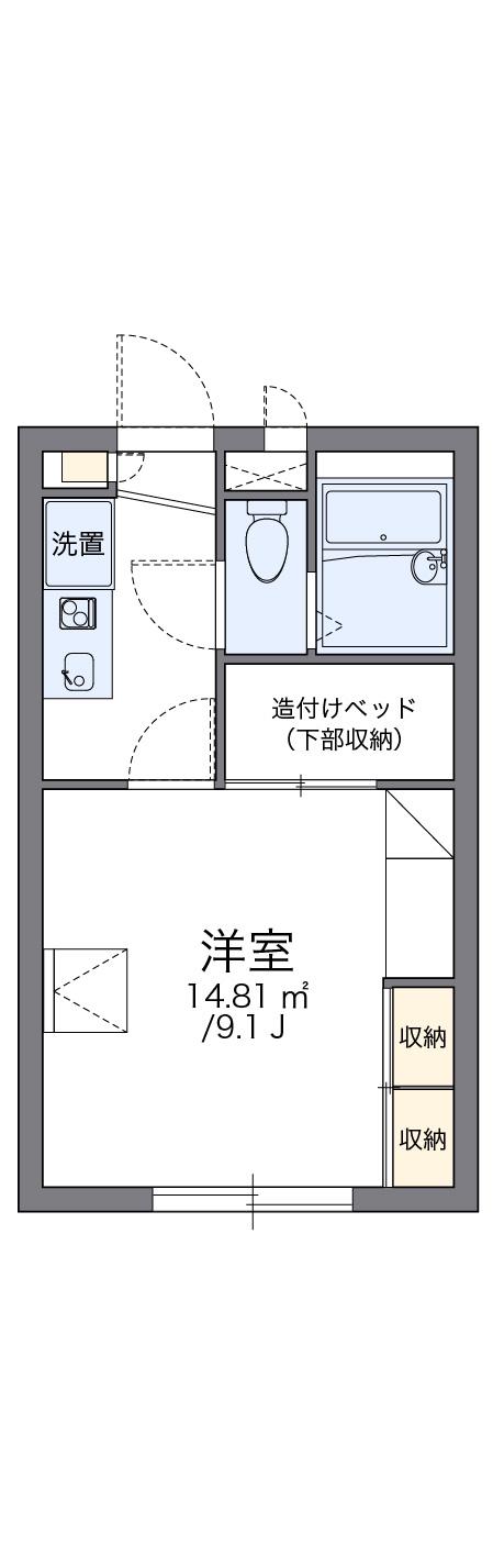 レオパレス吉備中山(1K/1階)の間取り写真