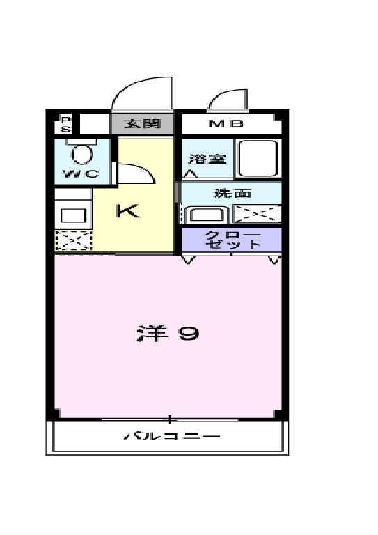 DEMAIN(1K/3階)の間取り写真