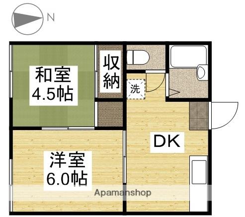 ヒカリコーポⅠ(2DK/2階)の間取り写真