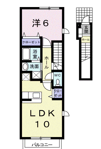 ベル・ソラージュⅠ(1LDK/2階)の間取り写真
