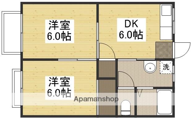 シャトルタカノ(2DK/1階)の間取り写真