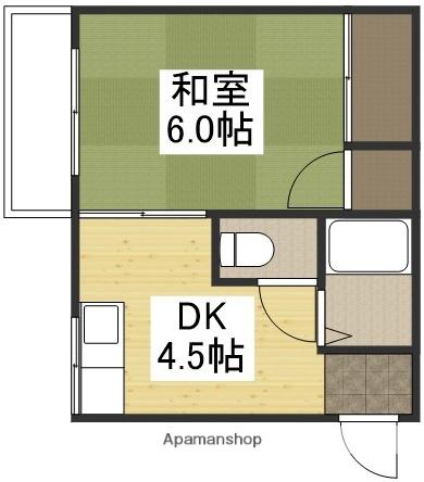 ほおずきハイツ(1DK/2階)の間取り写真