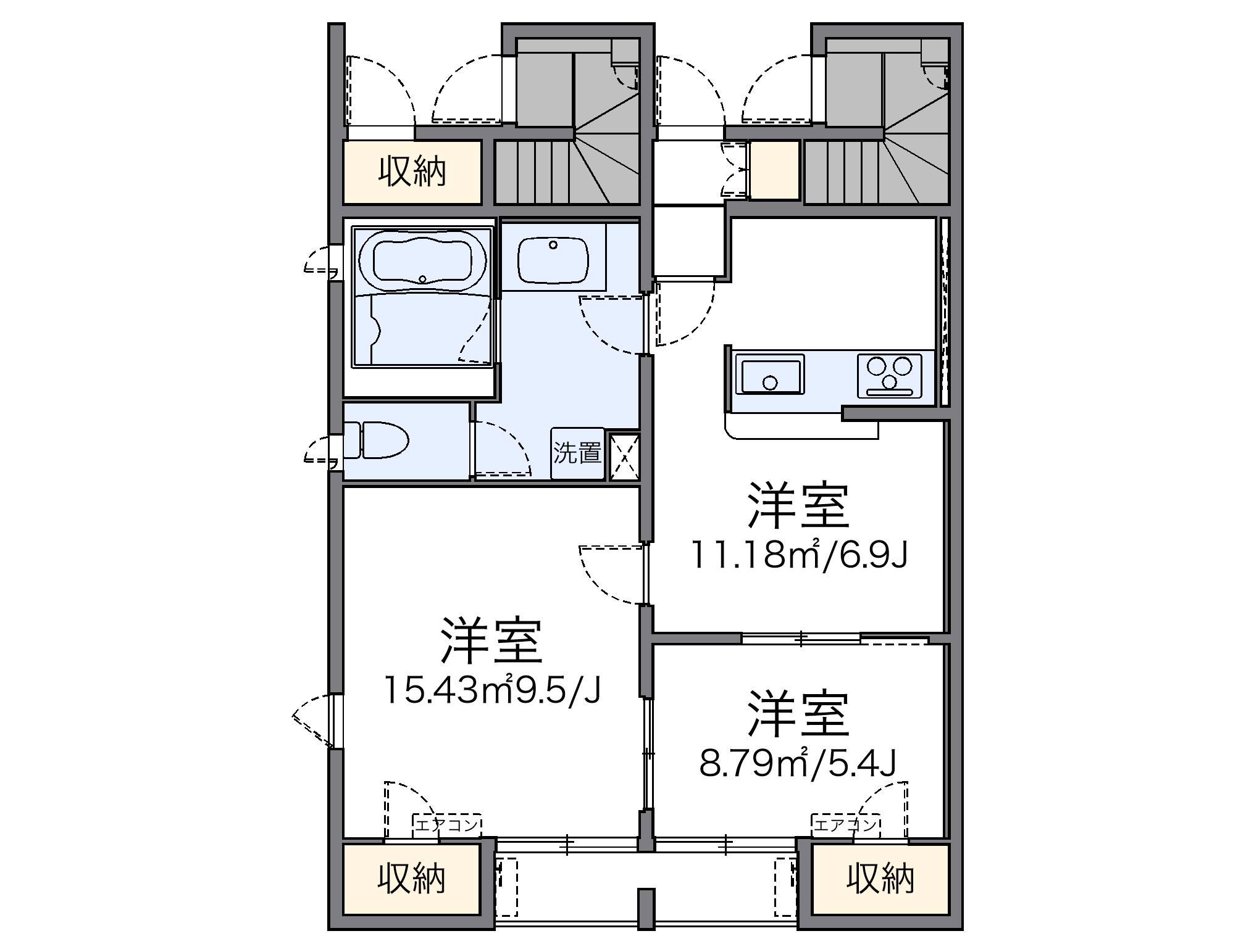 レオネクスト富(2LDK/1階)の間取り写真