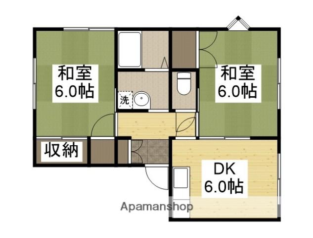 レースライン(2DK/2階)の間取り写真