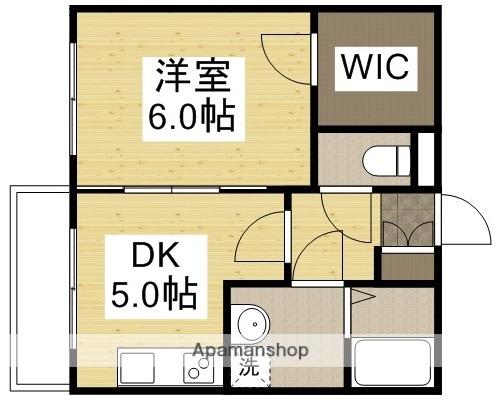 中屋マンション(1DK/2階)の間取り写真