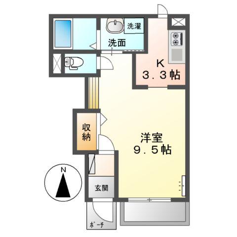 リアン (1K/1階)の間取り写真