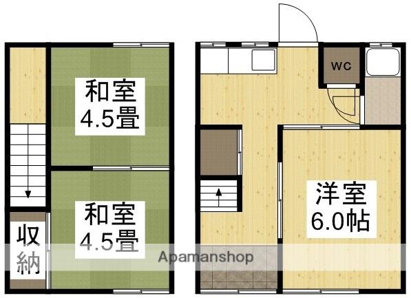 藤岡長屋(3K)の間取り写真