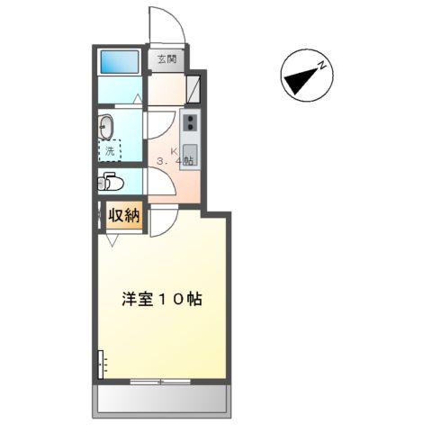 フィオーレ(1K/1階)の間取り写真