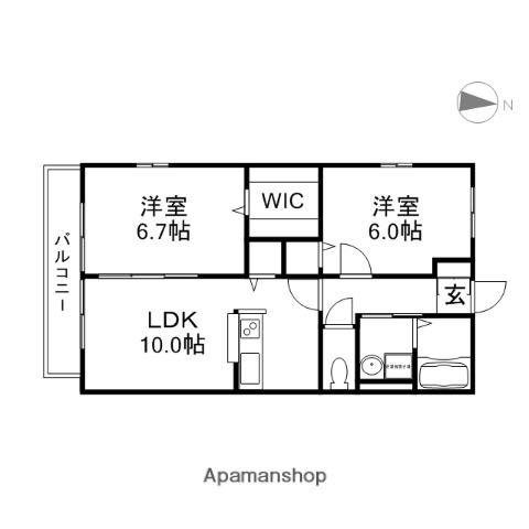 エンドレスⅥ(2LDK/2階)の間取り写真