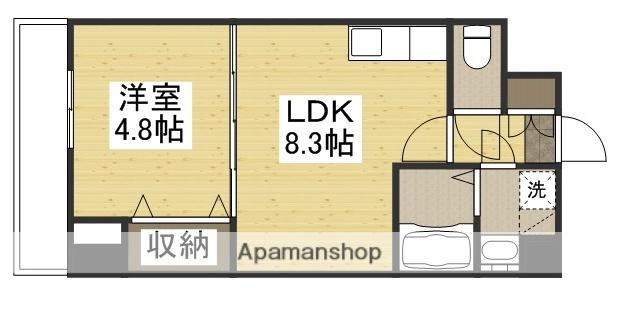 ティースタイル(1LDK/3階)の間取り写真