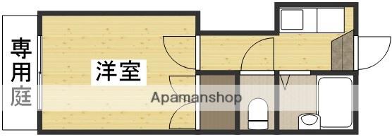 旭本町第2レジデンス(1K/1階)の間取り写真