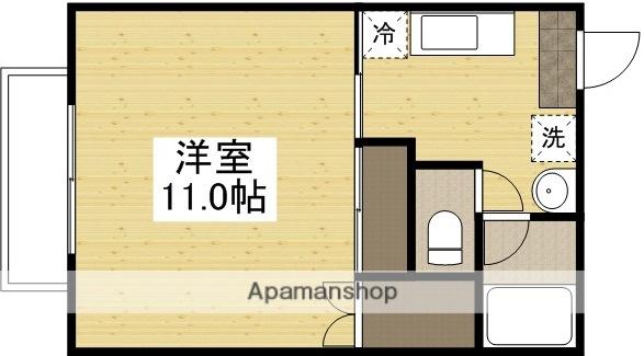 ドムスフローラF(1K/2階)の間取り写真