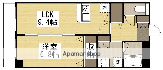 スカイヒルズ(1LDK/3階)の間取り写真