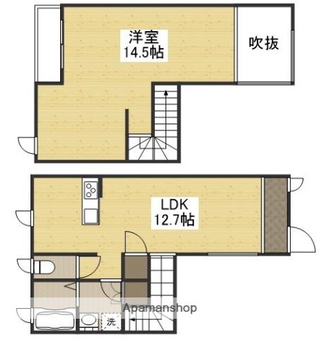 リピネ　Ｂ棟(1LDK)の間取り写真