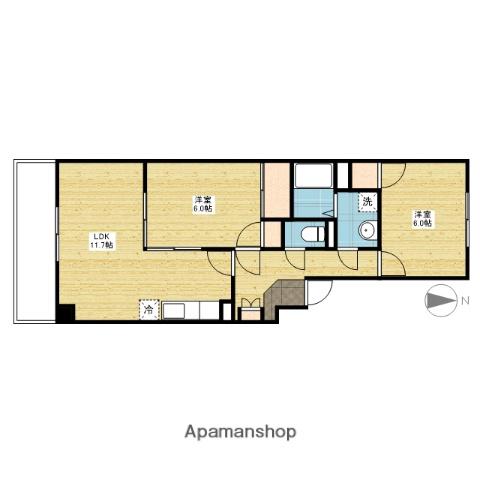 エクセル原尾島(2LDK/1階)の間取り写真