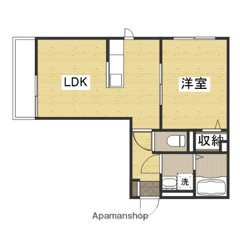 ル・シェル中庄Ⅰ(1LDK/3階)の間取り写真