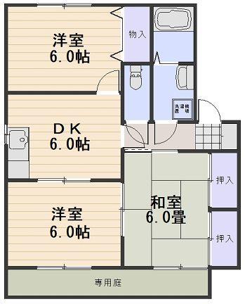 ドリームタウンⅡダンボ(3DK/2階)の間取り写真