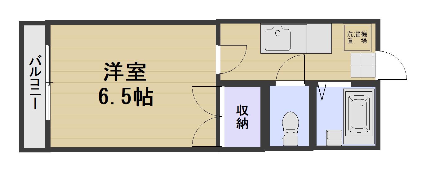 クイーンパレス(1K/3階)の間取り写真