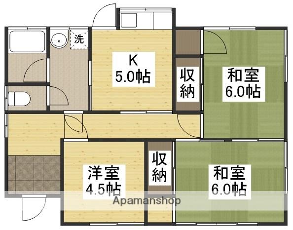 岡山電軌東山本線 門田屋敷駅 徒歩33分 1階建 築56年(3K)の間取り写真