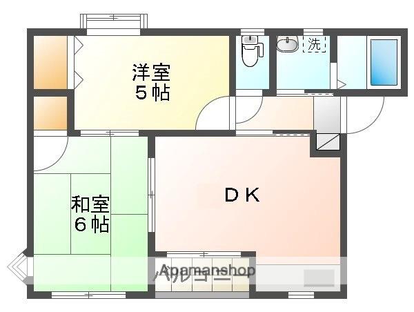 エクセレンス祇園(2DK/2階)の間取り写真