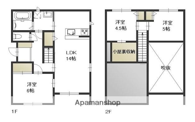 山陽本線 高島駅(岡山) 徒歩18分 2階建 築2年(3LDK)の間取り写真