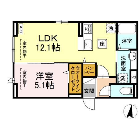 ベル・ポスト(1LDK/1階)の間取り写真