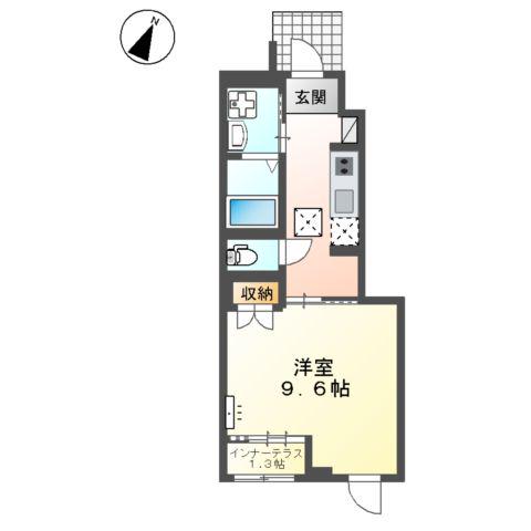 ナチュラル(1K/1階)の間取り写真