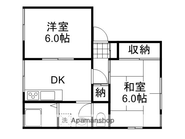 コーポバラD(2DK/2階)の間取り写真