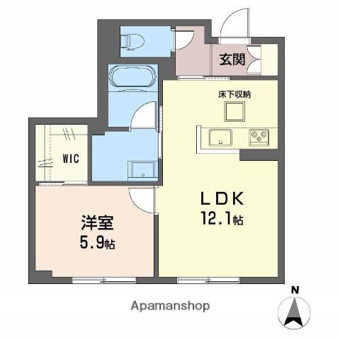 シャーメゾン野田レジデンス(1LDK/1階)の間取り写真