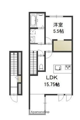 GRATIA(1LDK/2階)の間取り写真