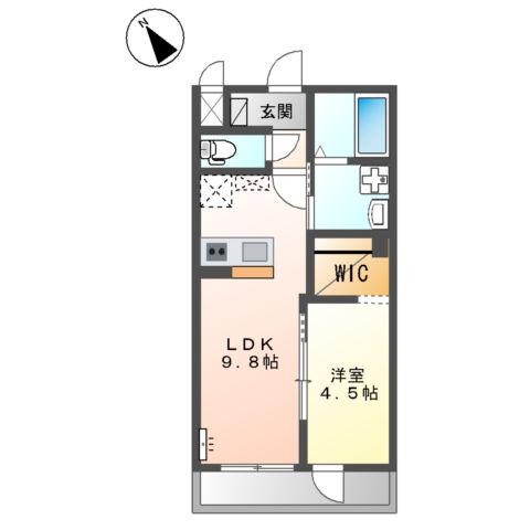 STAR WINGS(1LDK/2階)の間取り写真